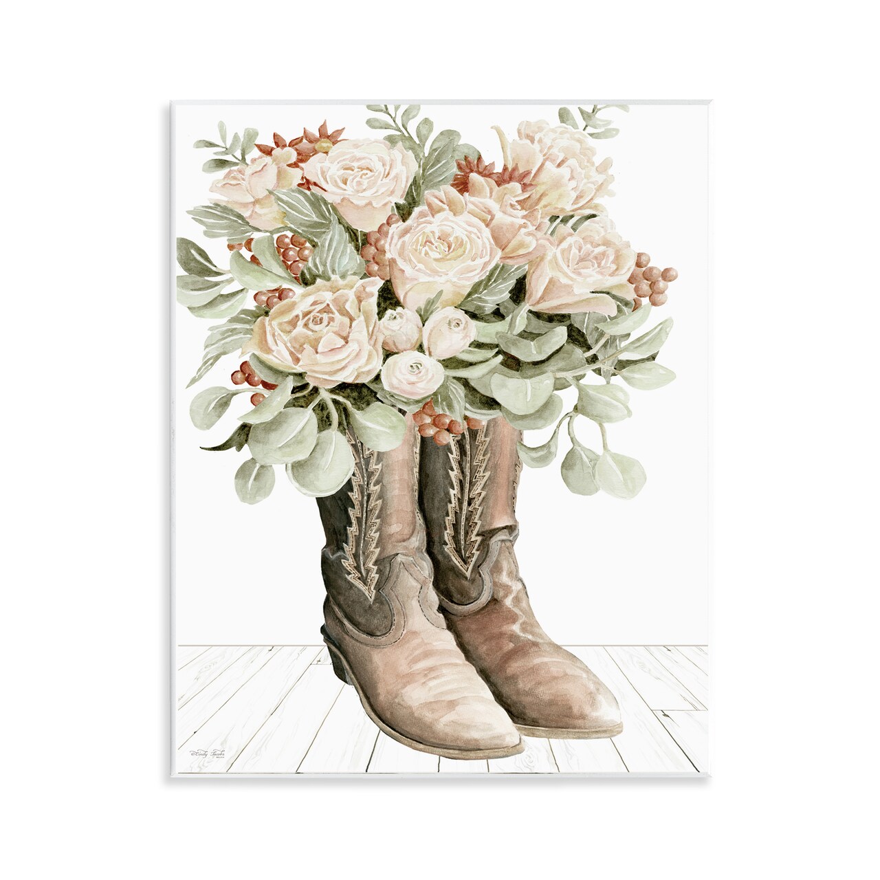 Stupell Industries Chic Bouquet Boots Wall Plaque Art Design by Cindy Jacobs